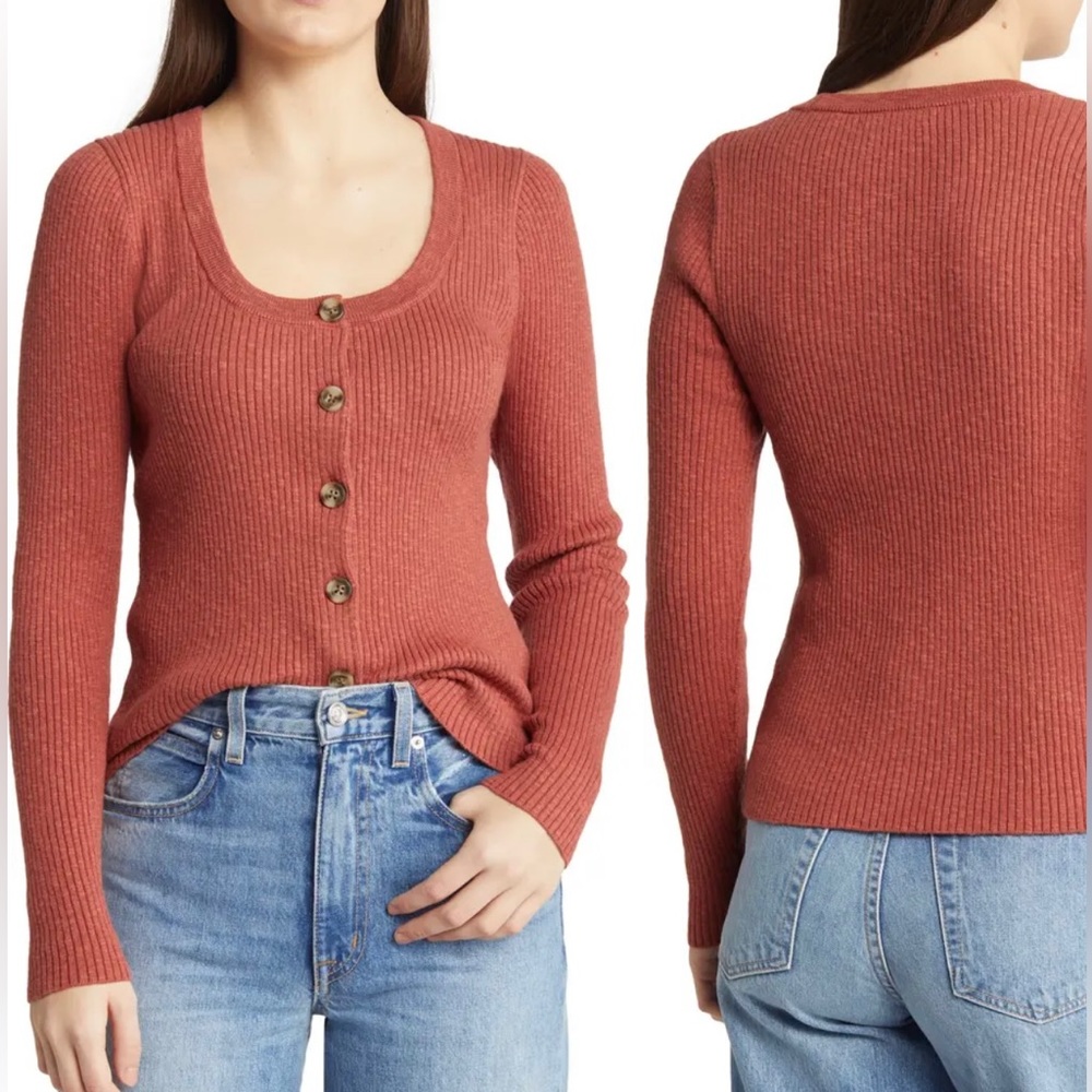 Madewell Scoopneck ribbed cardigan